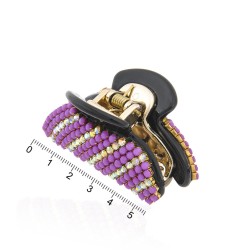 Заколка-краб для волос пластиковая со стразами (9392)