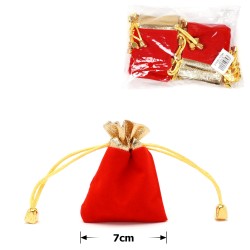 Набір подарункових мішечків 7x9см 20шт червоний (12949)