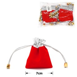 Набір подарункових мішечків 7x9см 20шт червоний (12985)