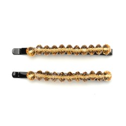 Пара заколок-невидимок для волосся зі стразами 6.3см 2шт (2408)