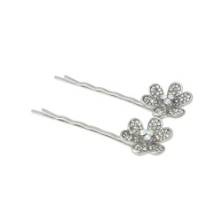 Пара заколок-невидимок зі стразами 5.8см 2шт (5494)