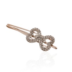 Заколка-невидимка металева зі стразами 7.1см (11015)