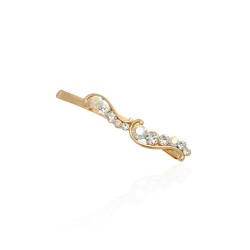 Заколка-невидимка металлическая со стразами 6см (2431)