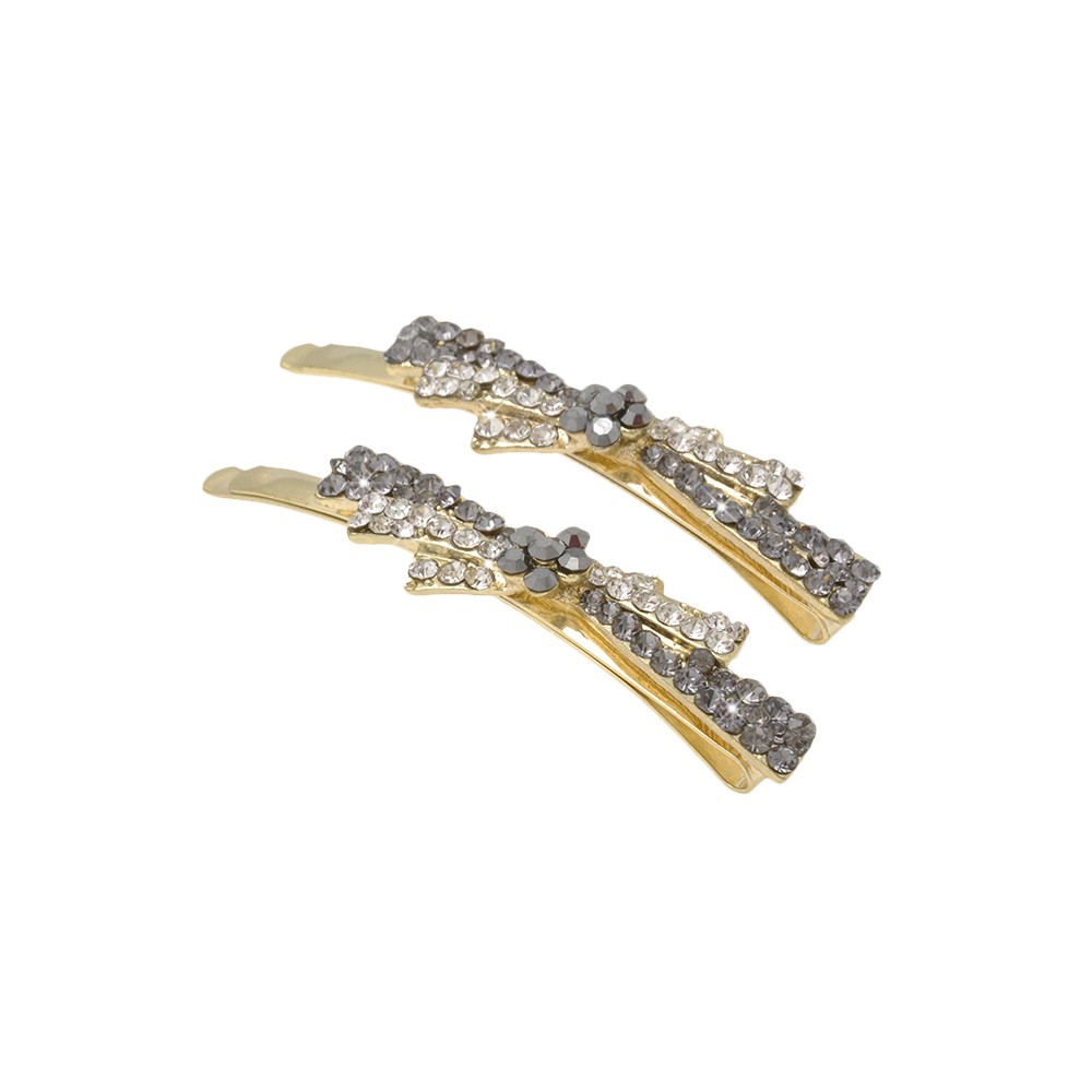 Пара заколок-невидимок зі стразами 2шт (3515) 3