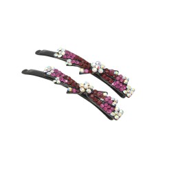 Пара заколок-невидимок зі стразами 6см 2шт (11914)