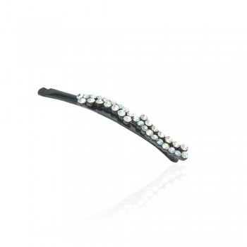 Заколка-невидимка металлическая со стразами (6260)