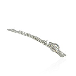 Заколка-невидимка металева зі стразами 8.7см (8390)