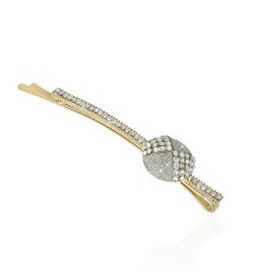 Заколка-невидимка металлическая со стразами 8.6см (8902)