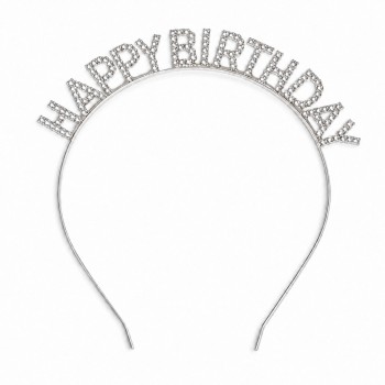 Обруч для волос Happy Birthday со стразами (33218)