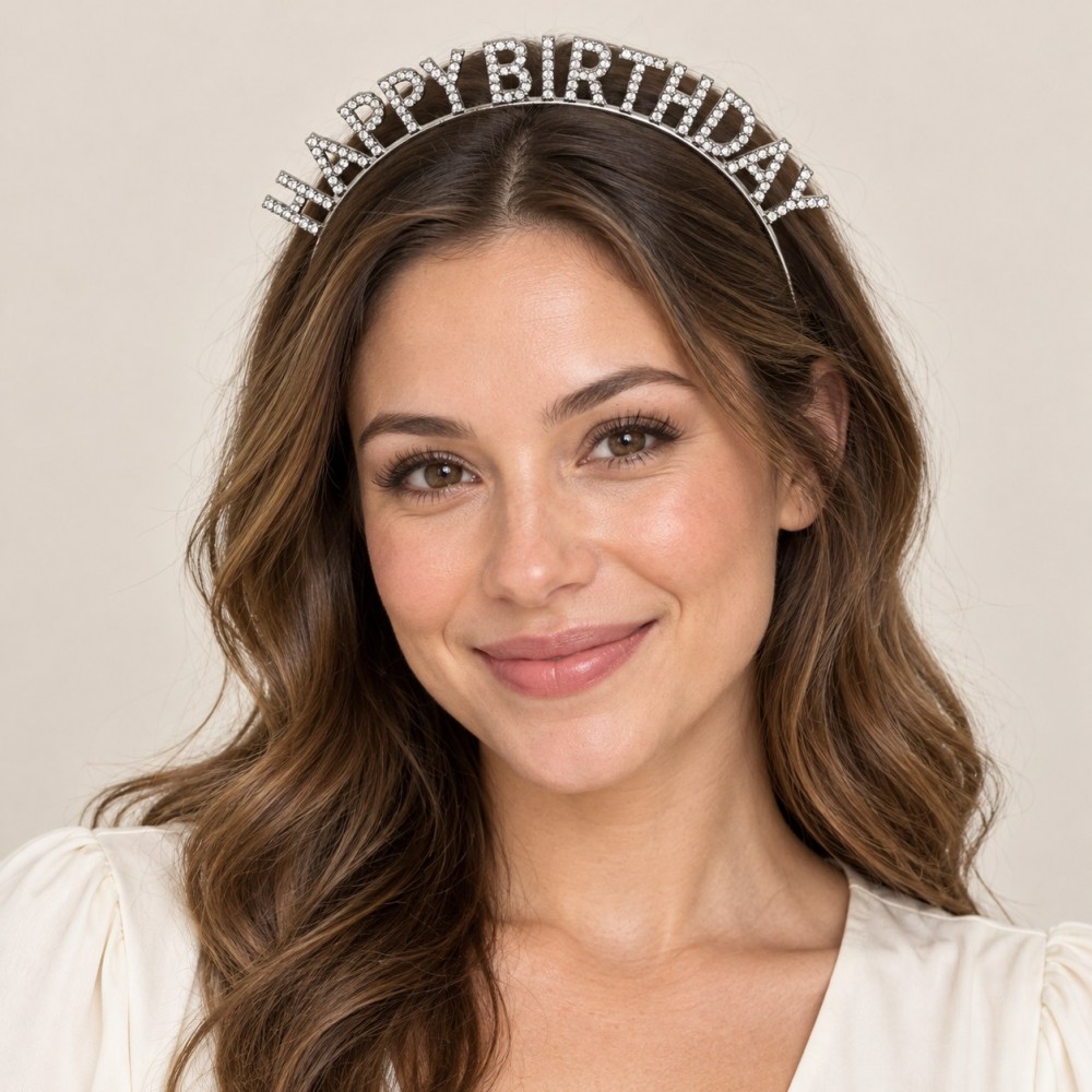 Обруч для волос Happy Birthday со стразами (33218) 2