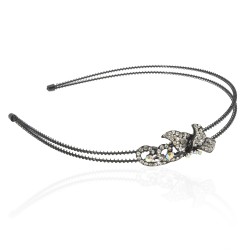 Обруч для волосся металевий з прикрасою зі страз (6620)