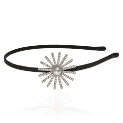 Обруч для волосся з прикрасою зі страз (13352)