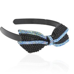 Обруч для волосся пластиковий з бантом із намистин (3531)