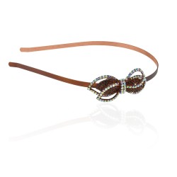 Обруч для волосся металевий з прикрасою зі страз (3812)