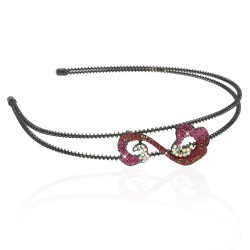 Обруч для волосся металевий з прикрасою зі страз (6617)