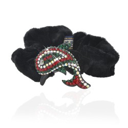 Велюрова резинка для волосся з прикрасою (2655)