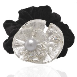 Велюрова резинка для волосся з прикрасою (10301)