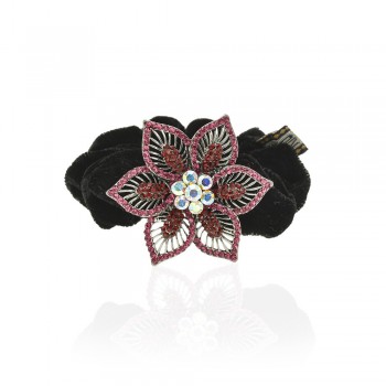 Велюрова резинка для волосся з прикрасою (10697.2)