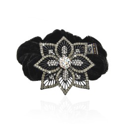 Велюрова резинка для волосся з прикрасою (10700)