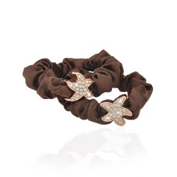 Набір резинок для волосся шифоновий з прикрасою 2шт (10912)