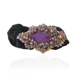 Велюрова резинка для волосся з прикрасою (11258)