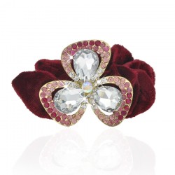 Велюрова резинка для волосся з прикрасою (5516)