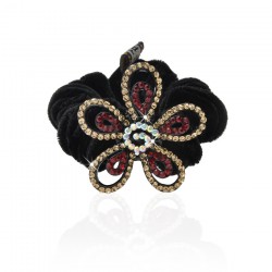 Велюрова резинка для волосся з прикрасою (6023)