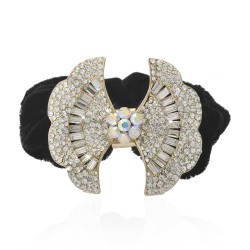 Велюрова резинка для волосся з прикрасою (9224)