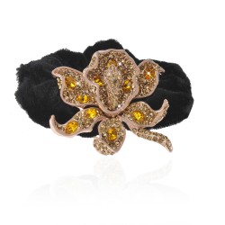 Велюрова резинка для волосся з прикрасою (9429)