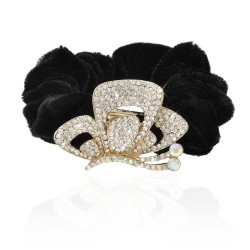 Велюрова резинка для волосся з прикрасою (9442)
