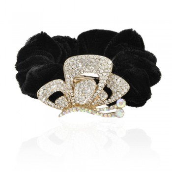 Велюрова резинка для волосся з прикрасою (9442)