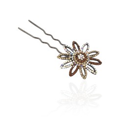 Шпилька для волос металлическая с украшениями из страз (1830)