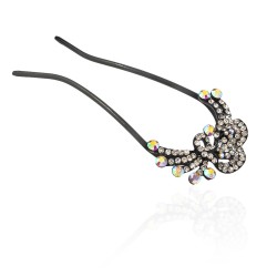Шпилька для волосся металева з прикрасами зі страз (1835)