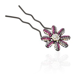 Шпилька для волосся металева з прикрасами зі страз (1839)