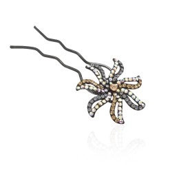 Шпилька для волосся металева з прикрасами зі страз (1842)