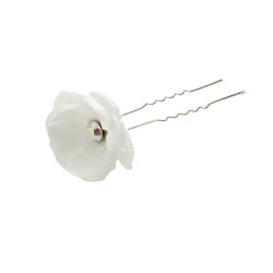 Набор заколок шпилек для волос с тканевым цветком Гвоздика 24шт (4412)