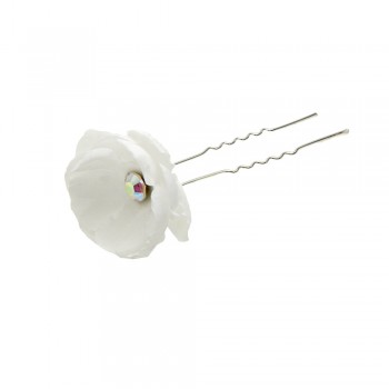 Набір шпильок для волосся з тканинною квіткою Гвоздика 24шт (4412)
