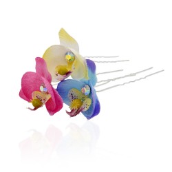  Набір шпильок для волосся з квіткою Орхідея 24шт (4699)