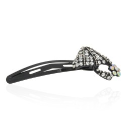 Заколка-хлопушка для волос со стразами 7.6см (10682)