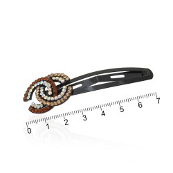 Заколка-хлопушка для волосся зі стразами 7см (11568)