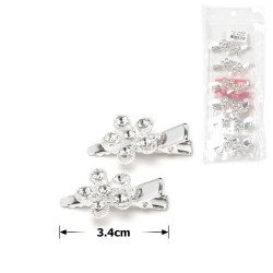  Набір металевих заколок-качечок для волосся зі стразами (12879)