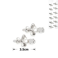  Набір металевих заколок-качечок для волосся зі стразами (12880)