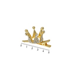 Заколка-качечка з короною металева 5см (13783)