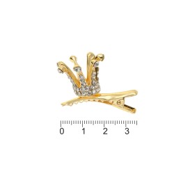Заколка-качечка з короною металева 3.5см (14057)