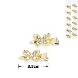  Набір металевих заколок-качечок для волосся зі стразами (15721)