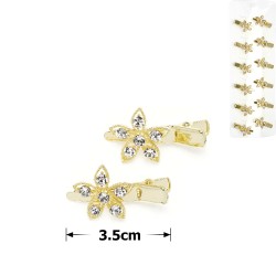  Набор металлических заколок-уточек для волос со стразами (15722)