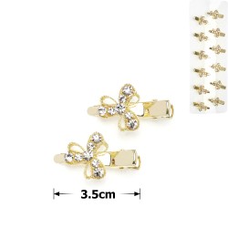  Набір металевих заколок-качечок для волосся зі стразами (15723)