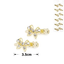  Набір металевих заколок-качечок для волосся зі стразами (15724)