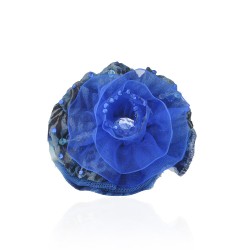 Заколка качечка/брошка з тканинною квіткою (3511)