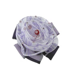 Заколка качечка/брошка з тканинною квіткою (3545)